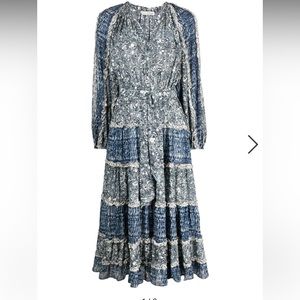 ULLA JOHNSON
Blue midi dress "Anzu" with print. LIKE NEW